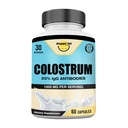 Colostrum Capsules 1000mg Por Serving - Fuente de EE.UU., 25% Inmunoglobulina para soporte inmunitario " Gut Health, 60 cápsulas, 30 servicios
