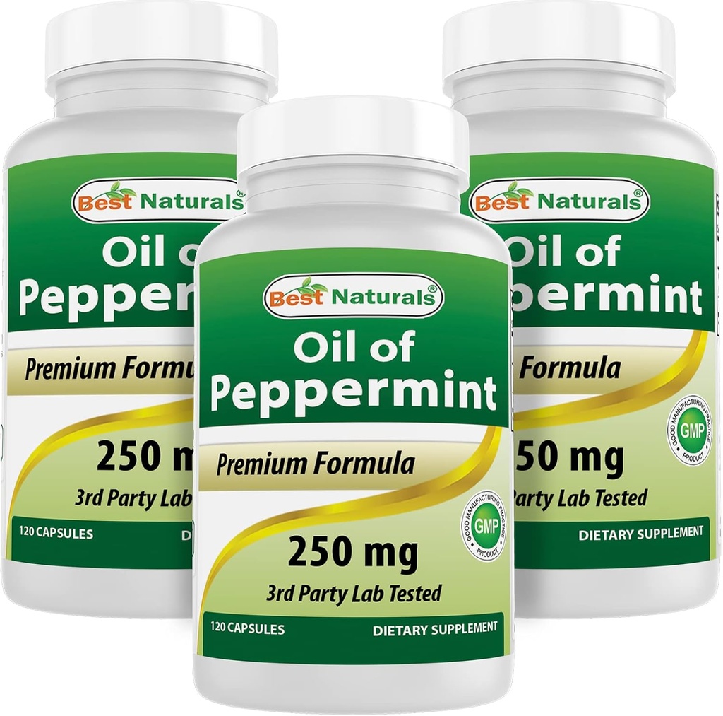 Mejores Naturales Peppermint Oil 250 mg 120 cápsulas (120 Cuenta (Pack of 3))