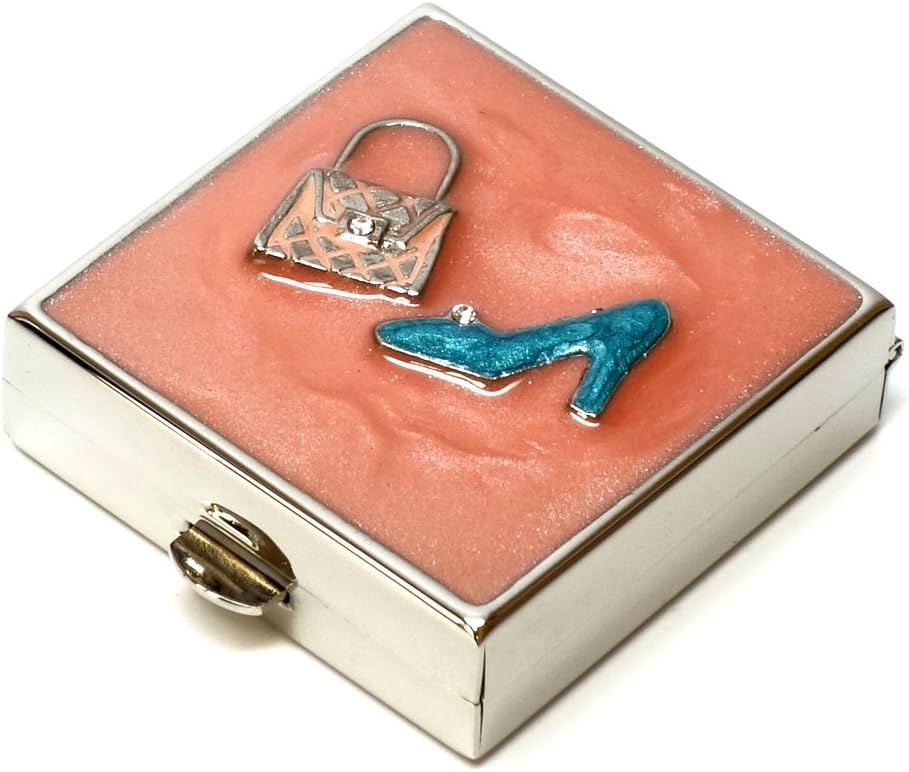 9311 Caja pequeña de la pila cuadrada Organizador Rosa Azul Gold Women Travel Pill Case Purse Pocket Container Daily Portable Medicine Vitamin Box Suplemento Mini Almacenamiento