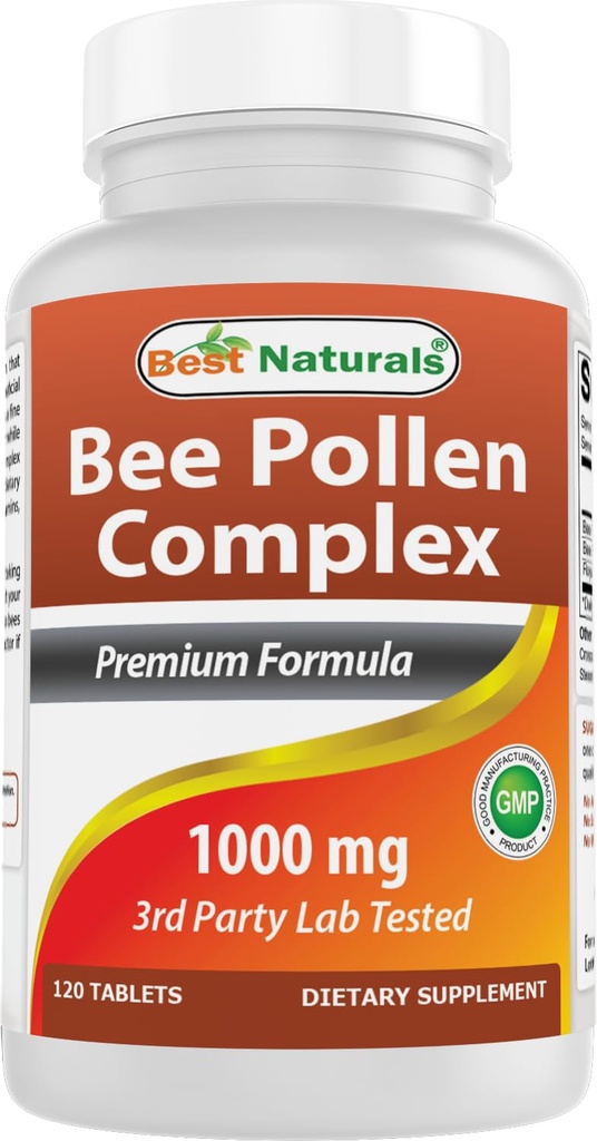 Best Naturals Bee Pollen Complex 1000 mg 120 Tablets