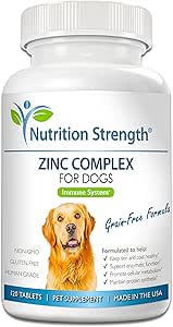 Zinc for Dogs to Support Healthy Skin " Coat, Promote Normal Growth, Balanced Immune Function " Cellular Metabolism, with Biotin, Folate, Selenium " Vitamin E, 120 Chewable Tablets