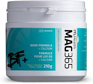 MAG365 ITL Health BF Plus Calcium, 210g 35-Servings - Ionic Magnesium Citrate Powder, Natural Citrus Flavor - Vitamin K2 D3 con Zinc, B6, C, Calcium &amp; Potassium - Bone Support Formula for Men &amp; Women
