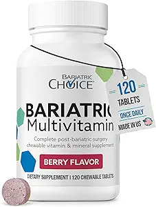 Bariatric Choice My Bariatric Chewable Multivitamin with Iron & 300mg Calcio, Berry (120ct)