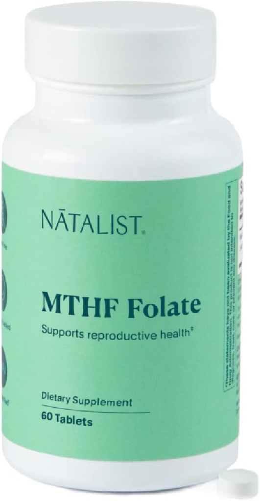 NATALIST MTHF Folate 1000 mcg (L-5-MTHF) apoya la fertilidad saludable " Embarazo para las mujeres - Suplemento diario para la salud reproductiva " Desarrollo fetal - Vegano, libre de gluten - 60 tabletas