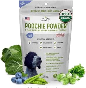 Snoutly Poochie Powder: USDA Certified Organic Dog Supplement & Super Multivitamin - Mother Nature's Vitamins & Minerals for All Dogs & All Ages, Nutritional & Digestion Support, RAW Superfood