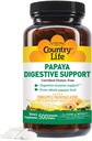 Country Life Chewable Papaya Enzymes for Digestion Support - Natural Pineapple & Papaya Flavor, Assists with Nutrient Absorption, Contains Papain " Protease - 200 y 500 Wafers Available
