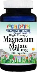 Alta potencia Magnesio Malate 1350 mg 180 cápsulas Suplemento dietético Servir Tamaño 3 cápsulas