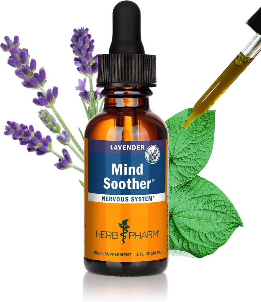 Herb Pharm Anxiety Soother Liquid Herbal Formula con Kava Para Nervous System Support - 1 onnce
