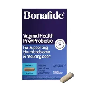 Bonafide Clairvee Vaginal Probiotic for Relief from Odor, Itching & Discharge, 1-Month Supply (15 Capsules)