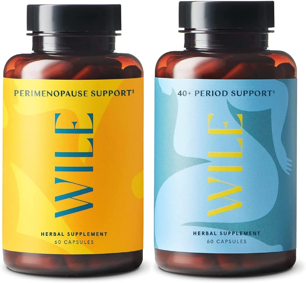 Wile Perimenopause Support " 40+ Period Support, 2-Pack, PMS Relief " Menopause Supplements for Women, (2) Botellas de 60 cápsulas Cada, 120 Total