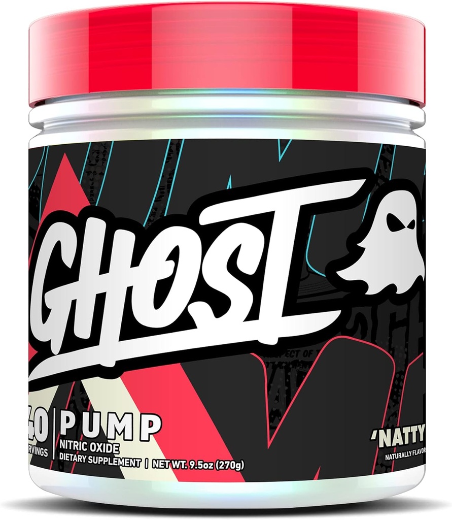 Bomba GHOST Nitric Oxide Powder, Natty - 40 Servings - Sugar &amp; Stim-Free Pre-Workout Suplementos - L-Citrulline, Arginine Nitrate & L-Glutathione - Soy &amp; Gluten-Free, Vegan