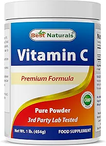 Mejores Naturales 100% Puro Vitamina C Powder 1 lb (454 gramos) Polvo (también llamado ácido ascórbico)
