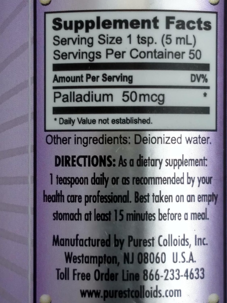 MesoPalladium ™ 10 ppm Colloidal Palladium 250 mL/8.45 Oz