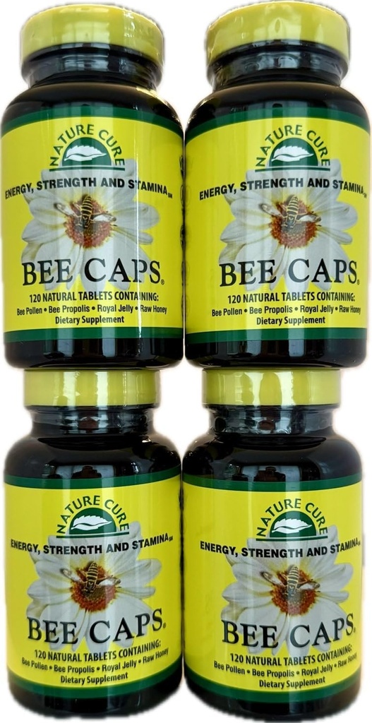 Capas de abeja originales en botellas Brown - 4 Pack - 120 Cuenta cada botella