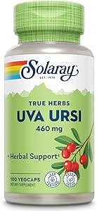 SOLARAY Uva Ursi Leaf 460 mg Silencioso Vejiga Saludable, Riñón &amp; Función de Tracto urinario Apoyo ← Non-GMO Silencio 100ct (Toke 3 Daily)