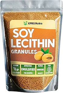 XPRS Nutra Soy Lecithin Granules Non GMO - Lecitina de SOYA - 100% Pura Soy Lethicin Granules - Premium SOYA Lethicin Granules - Aliment Grade Fat Emulsifier Adecuado para hornear (16 onzas)