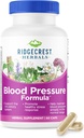 RidgeCrest Herbals Blood Pressure Herbal Fórmula, 12 Herbs, Poria Mushroom, Gastrodia, Gardenia, for Heart, Vascular, Circulation Health (60 Cuenta (Pack of 1))
