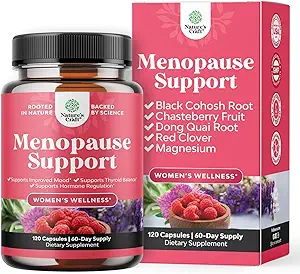 Suplemento completo de la menopausia de hierbas para mujeres - Equilibrio de hormonas femeninas cápsulas para suéteres nocturnos Hot Flashes " Mood Swings with Dong Quai, Chaste Berry " Black Cohosh Root - 120 Count Pack
