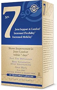 Solgar No. 7, 60 cápsulas vegetales - Soporte Conjunto &amp; Confort - Aumento de la movilidad y flexibilidad - Suplemento para hombres y mujeres - Con Ester-C Vitamina C - Sin gluten, sin GMO, sin lácteos - 60 piezas
