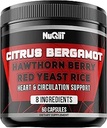 Citrus Bergamot con arroz de levadura roja, corazón " Función circulatoria Soporte como mora negra, hawthorn " Más - Sistema inmunitario, salud cardíaca " Mood cómodo - 60 cápsulas
