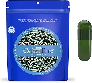 Capsuline Chlorophyll Vegetarian Empty Capsules Tamaño 0 Verde / Verde