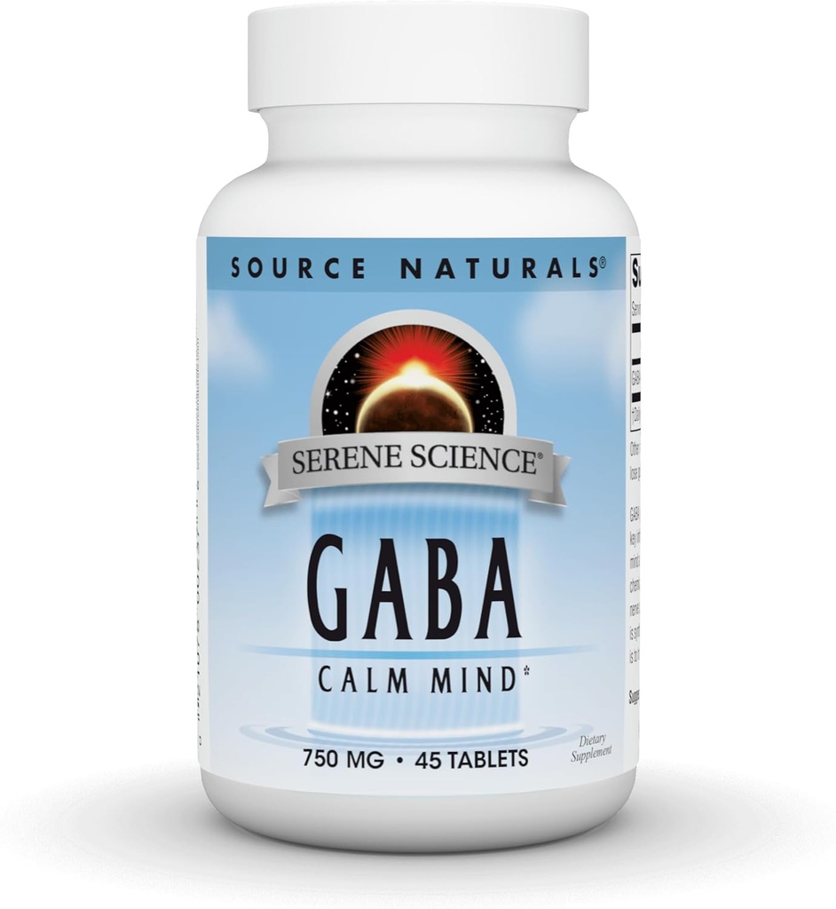 Fuente Naturals Serene Science GABA, para una Mente Calma, 750mg - 45 Tablets