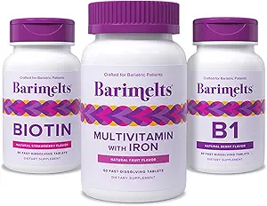BariMelts Bariatric Feel-Good Pack - Multivitamínico con hierro, biotina y vitamina B1