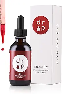 Vitamina B12 2500 mcg 2 oz Liquid Drops for Energy Production, Nervous System Health - No Artificial Preservatives, Non-GMO, Gluten Free, Vegan-Friendly
