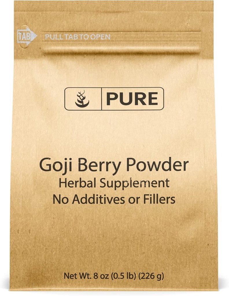 Ingredientes originales puros Goji Berry Powder (8oz) Wolfberry, Suplemento Herbal Tradicional, No GMO