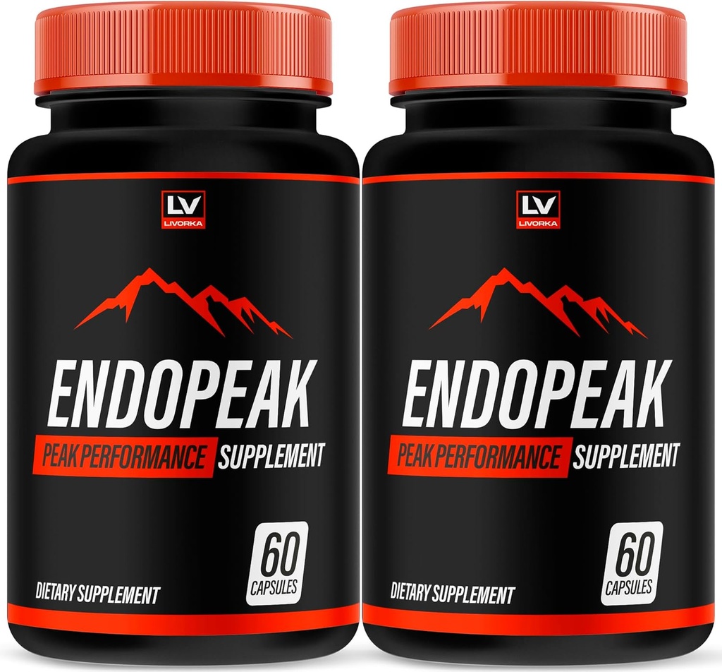 LIVORKA (2 Pack) Endopeak - Endopeak for Men, Endopeak Pills, Endopeak Capsules, Endopeak Male Performance, Endopeak Supplement, Endopeak Reviews, Endopeak Male Pills, 120 cápsulas para 2 meses