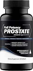 Nugenix Full Potency Prostate Supplement for Men - Clinical-Strength Ingredients, Saw Palmetto, Ayuda a aumentar el flujo urinario, frecuencia de control y la función de la próstata, 28 cápsulas