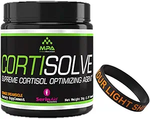 MPA Supps CortiSolve - Supreme Cortisol Optimizing Agent SerinAid Supplements - Bundle with a Motivational Wristband Pulsera to Motivate and Support You - 28 Servings (Orange Dreamsicle)