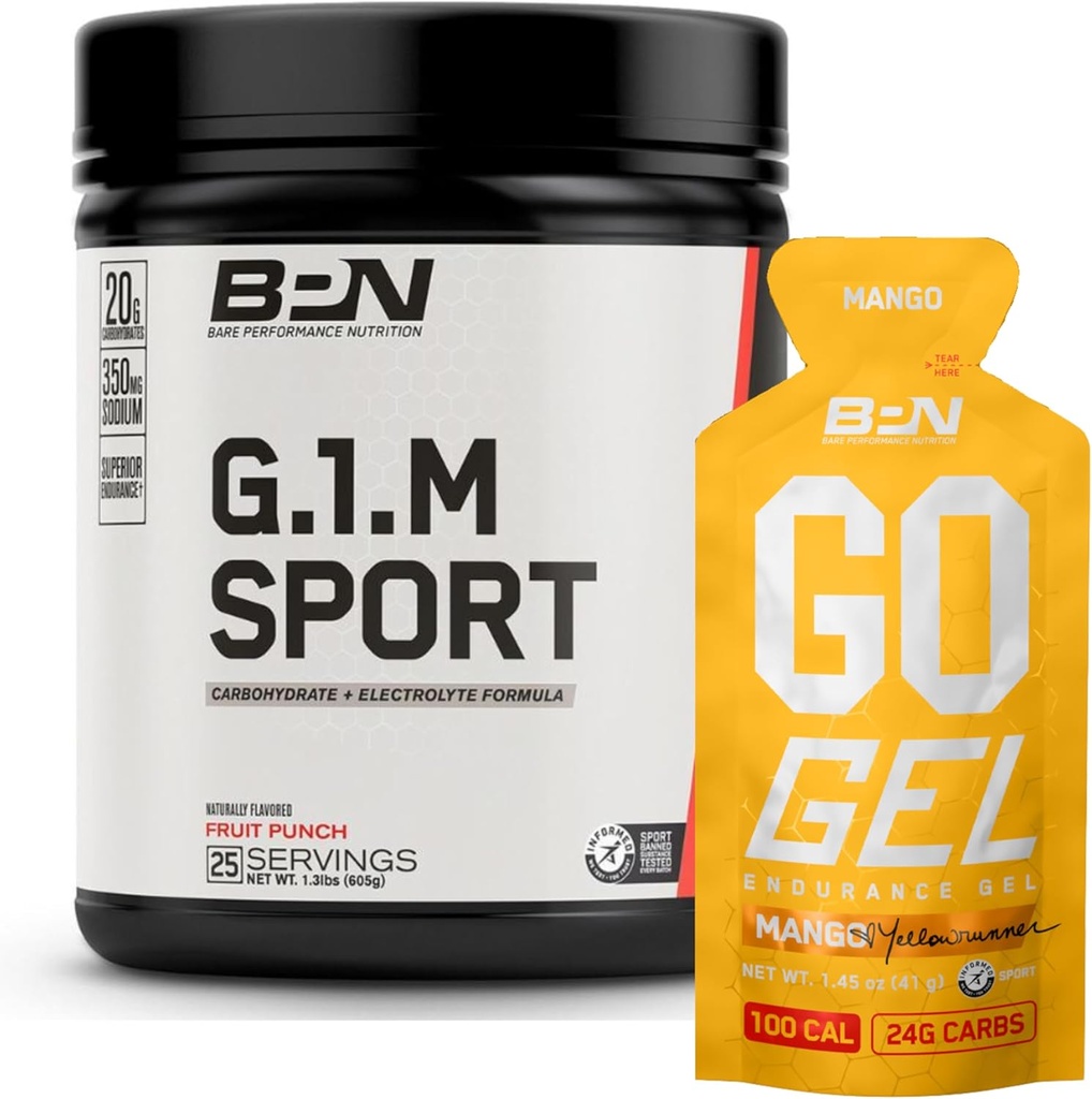 BARE PERFORMANCE NUTRITION BPN G.1.M. Sport Endurance Training Fuel > Go Gel Endurance Gel Mango Bundle