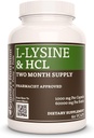 Nutrición de Remedy L-Lysine HCL ANTE 1.000 mg, 60 cápsula vegana Aminoácidos Suplemento dietético TENIDO Dos meses de suministro