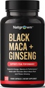 Natgrown Black Maca Root + Panax Ginseng Powder capsules 1500 mg con Negro Peruano Maca Root & Korean Panax Ginseng Suplemento para Hombres y Mujeres - Píldoras Vegan (120 Conteo)