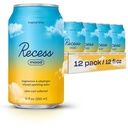 Recess Mood Magnesium " Adaptogen Drink, Relax Beverage, 12 Ounce (Tropical Bliss, 12 Pack)