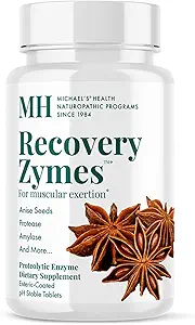 Programas de recuperación de programas de salud de MICHAEL Zymes - 90 Tablas de mesas estables de pH picadas - Suplemento de enzima proteolítica - Apoyos Respuesta inflamatoria natural - 15 Servimientos