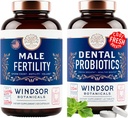 WINDSOR BOTANICALS Hombre Fertilidad Suplemento y Probióticos Orales para Respiración Fresco - Hombre Salud Bundle