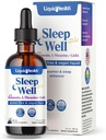 LIQUIDHEALTH Sleep Well Natural Sleep Aid Melatonin Drops - Better Sleep &amp; Mood, Relax & Calm Mind, Fall Asleep Faster Stay Asleep Longer - Made in USA, Vegan, Sugar-Free, Drug Free, Non-GMO (2 oz)