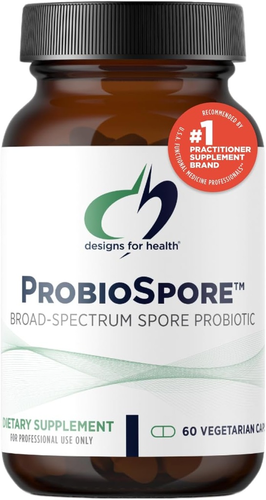 Diseños para Health ProbioSpore - Powerful Spore Based Probiotic, Soil-Based Probiotics Supplement - Shelf Stable Gut + Immune Support, Non-GMO + Dairy Free (60 Capsules)
