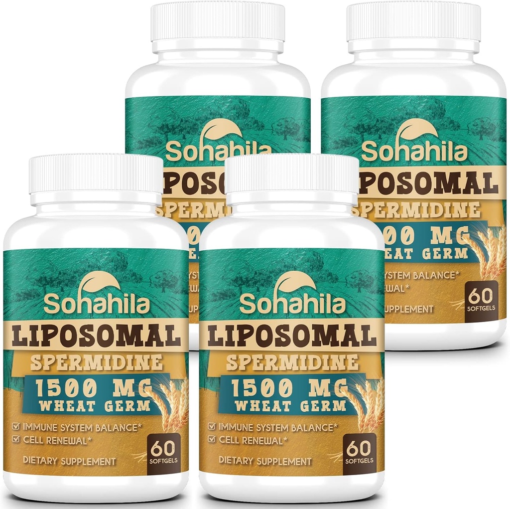 Spermidine Supplement 15 MG - 99% Purity, High Absorption, 1500 MG Fermented Wheat Germ Extract with Zinc & Thiamin, Spermidine for Men &amp; Women - Cellular Renewal, Aging Defense, Energy, 240 Softgels