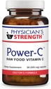 Physician's Strength Power-C - 90 Capsules - Raw Food Vitamin C + Flavonoids de Camu Camu, Acerola Cherry, Rhus coriaria & Rose Hip - Kosher - 30 Servings