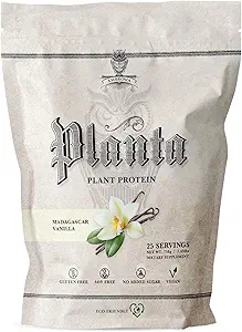 Ambrosia Planta - Premium Plant-Based Protein ¦ Vegan & Keto Friendly ¦ Gourmet Flavors with No Bloating or Stomach Upset TEN Gluten &amp; Soy Free TEN No Añadido Sugar TEN 25 Servings TEN Vanilla