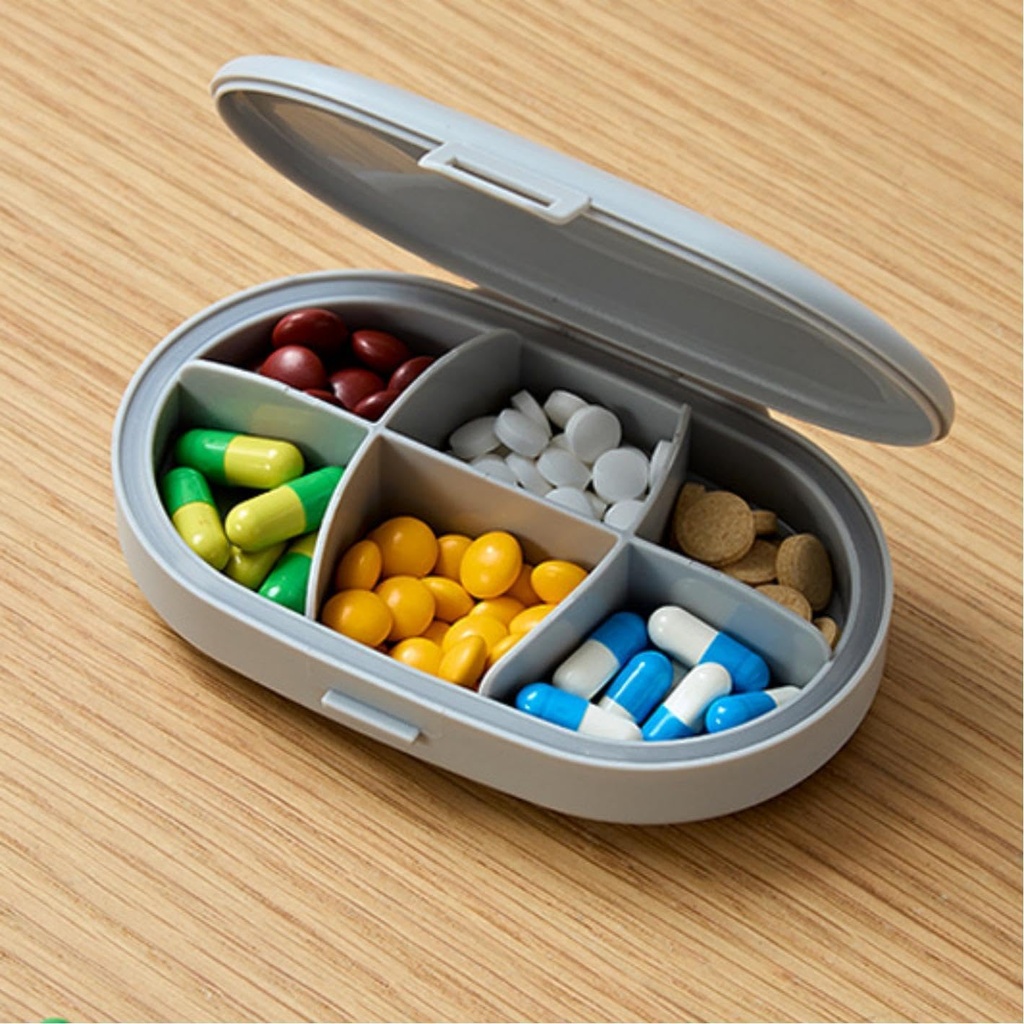 6 Caja de Píldora de Compartimiento, Caja de Píldora de Moistura, Organizador de Píldora de Viajes para Púrpura de Bolsillo, Caja de Vitamina de Medicina Portable Diario, Caja de Petróleo de Pesca, Organizador de Píldoras
