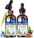 Botas de Moss de Mar Orgánico, 11 en 1 Black Seed Oil & Irish Liquid Sea Moss Gel Ashwagandha Burdock Root, Spirulina, Bladderwrack, Elderberry for Digestion, Inmunity, Skin Hair Health, Non-GMO - 4 Fl Oz