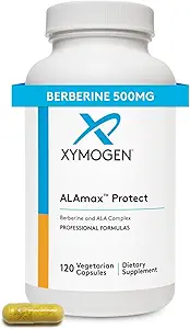 XYMOGEN ALAmax Protect - Complejo Suplemento de Berberina y ALA - Ácido Alfa-Lipoico con Berberina HCI + Biotina para ayudar a apoyar la salud cardiovascular (120 cápsulas)