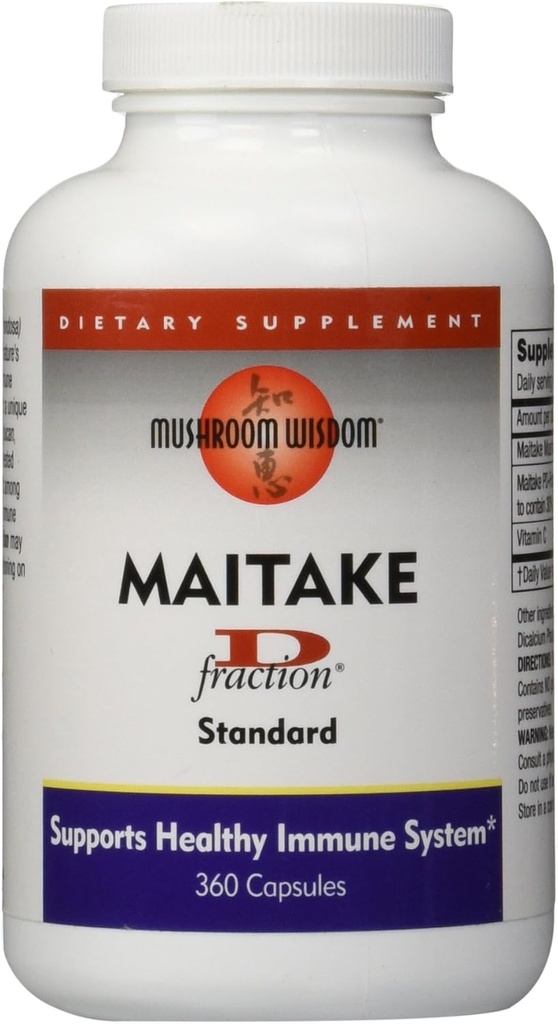 MUSHROOM WISDOM Maitake Mushroom Extract D-Fraction 360 cápsulas