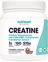 Nutricost Creatine Monohydrate Powder for Women, Micronized, Strawberry Lemonade, 100 Servings - Vegetariano, Non-GMO, Gluten Free