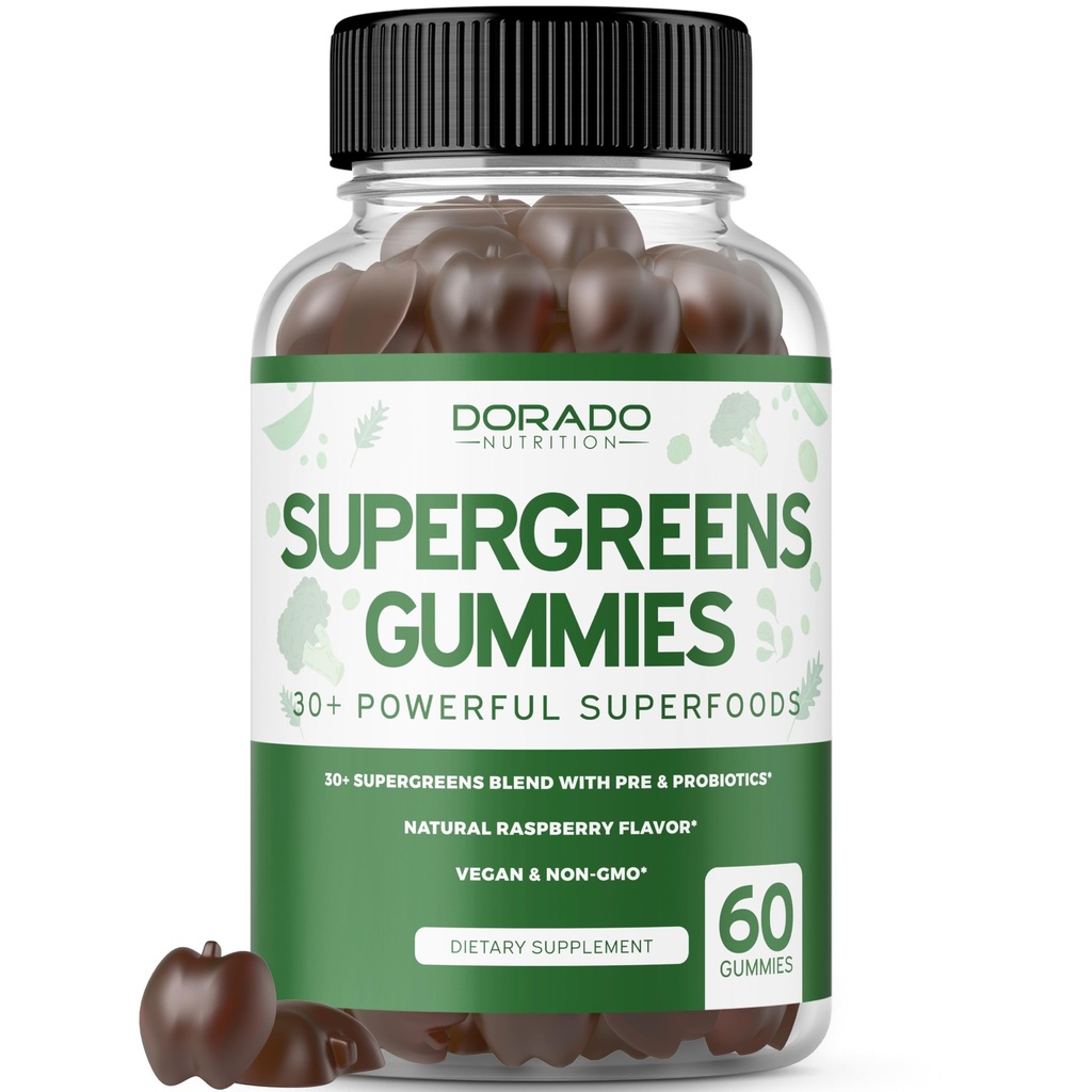 Supergreens Gummies (60 Conde) Daily Greens Gummies - Greens Suplementos con 8 Ingredient Power Blend - Superfood for Immunity Support for Adults - Third Party Tested, Vegan &amp; USA Made