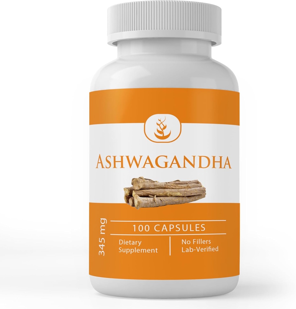 PURE ORIGINAL INGREDIENTES Ashwagandha (100 cápsulas) Siempre puro, sin aditivos ni artillería, Lab Verified
